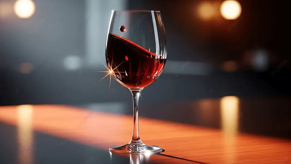 pngtree elegant wine glass filled with red on wooden table soft warm image